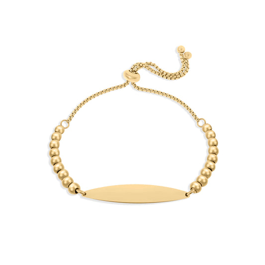 Personalized Beaded Curved Bar Bracelet