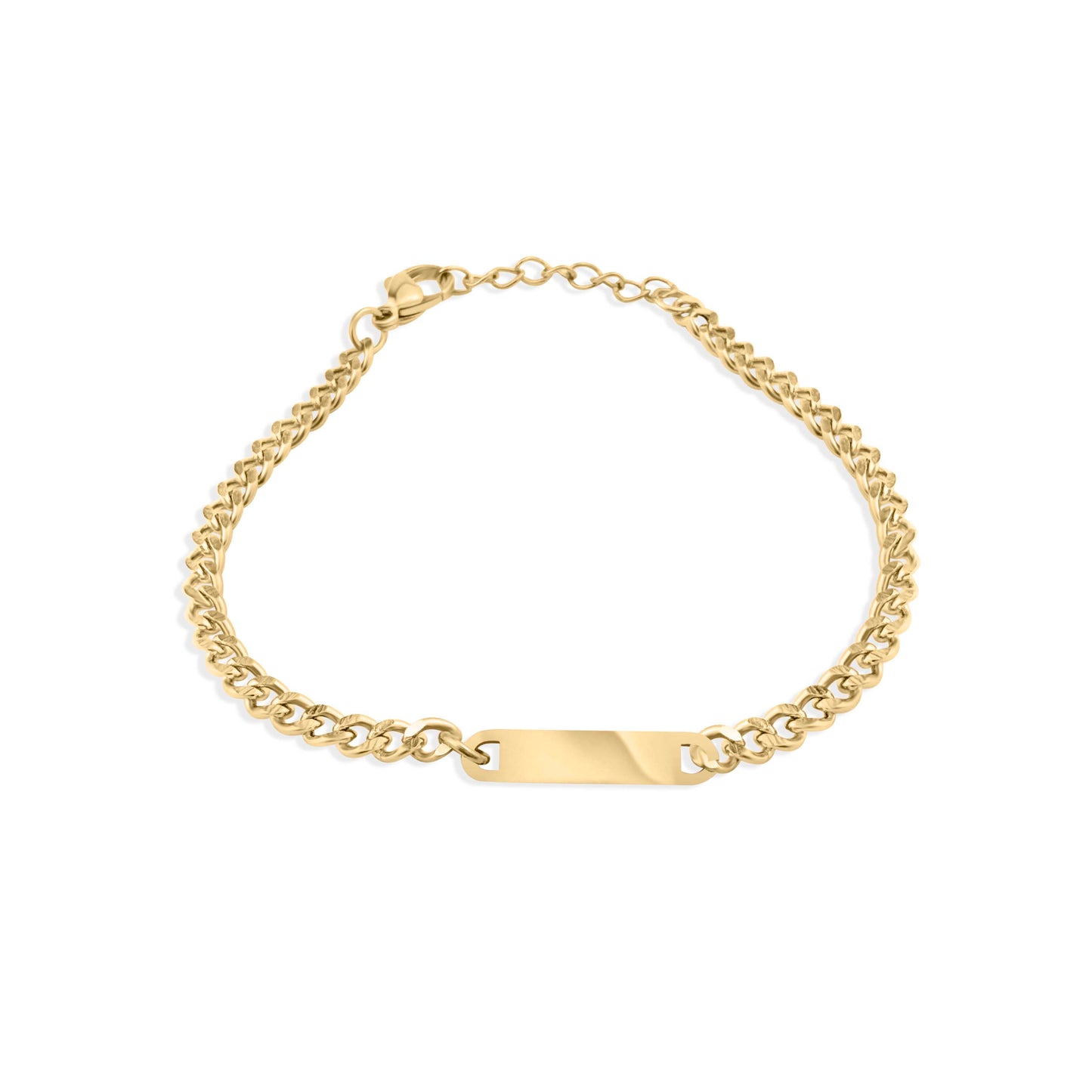 One Word Affirmation or Initial Curb Chain Bracelet