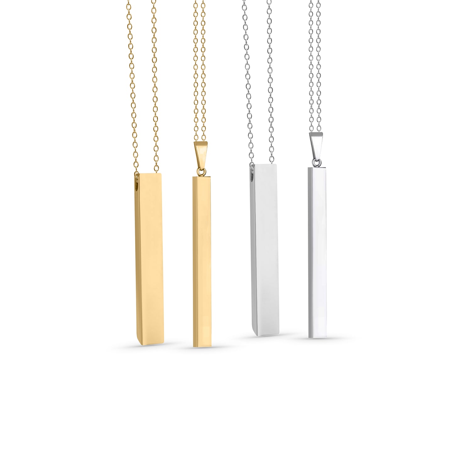 Personalized 3D Bar Necklace Slim