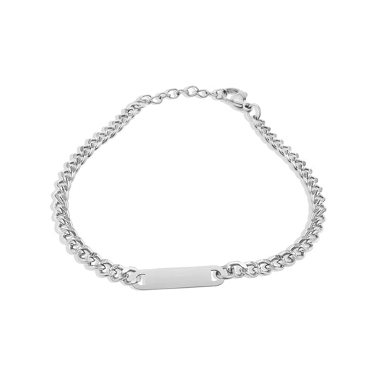 One Word Affirmation or Initial Curb Chain Bracelet