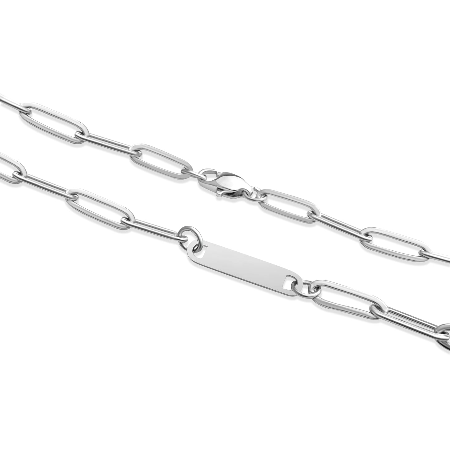 Personalized Flat Bar Paperclip Necklace