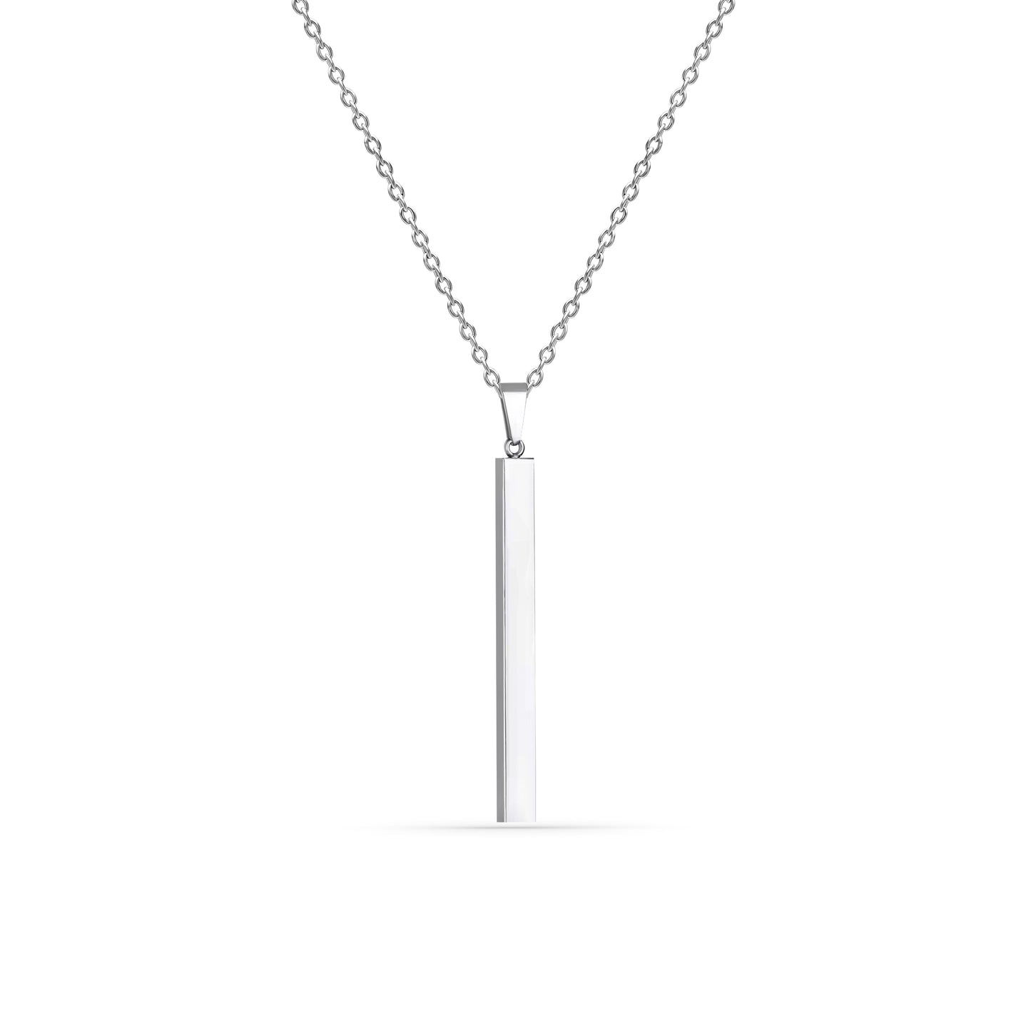 Personalized 3D Bar Necklace Slim
