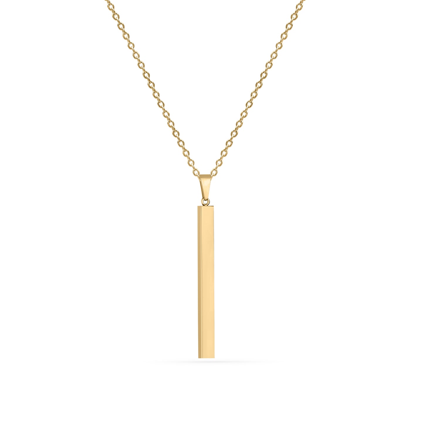 Personalized 3D Bar Necklace Slim