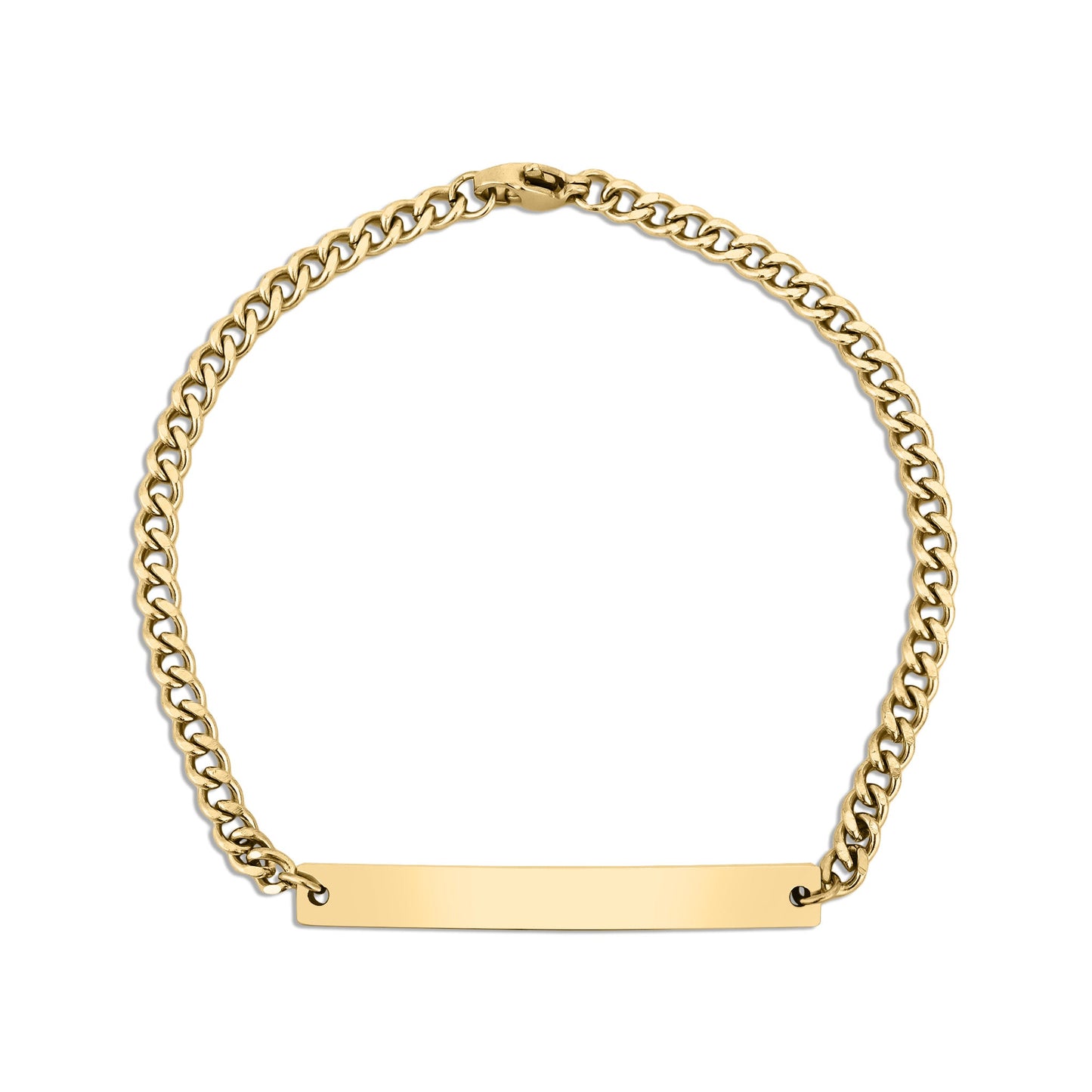 Personalized Curb Chain Curved Bar Bracelet