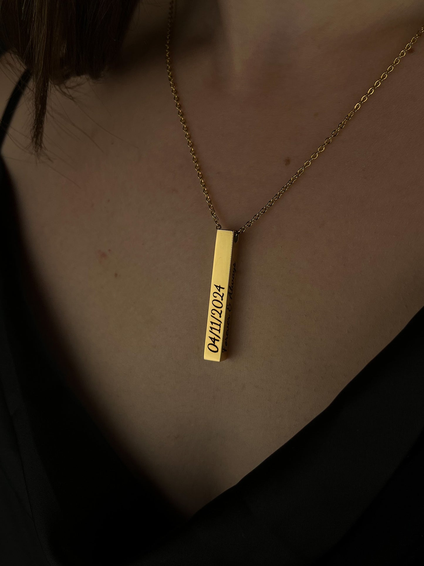 Personalized 3D Bar Necklace