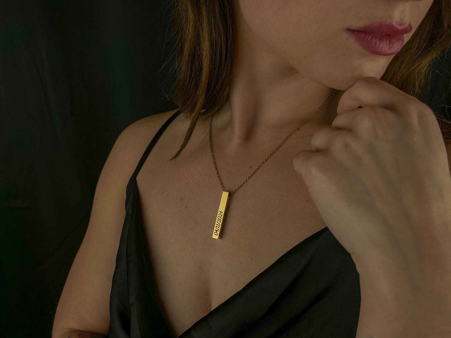 Personalized 3D Bar Necklace