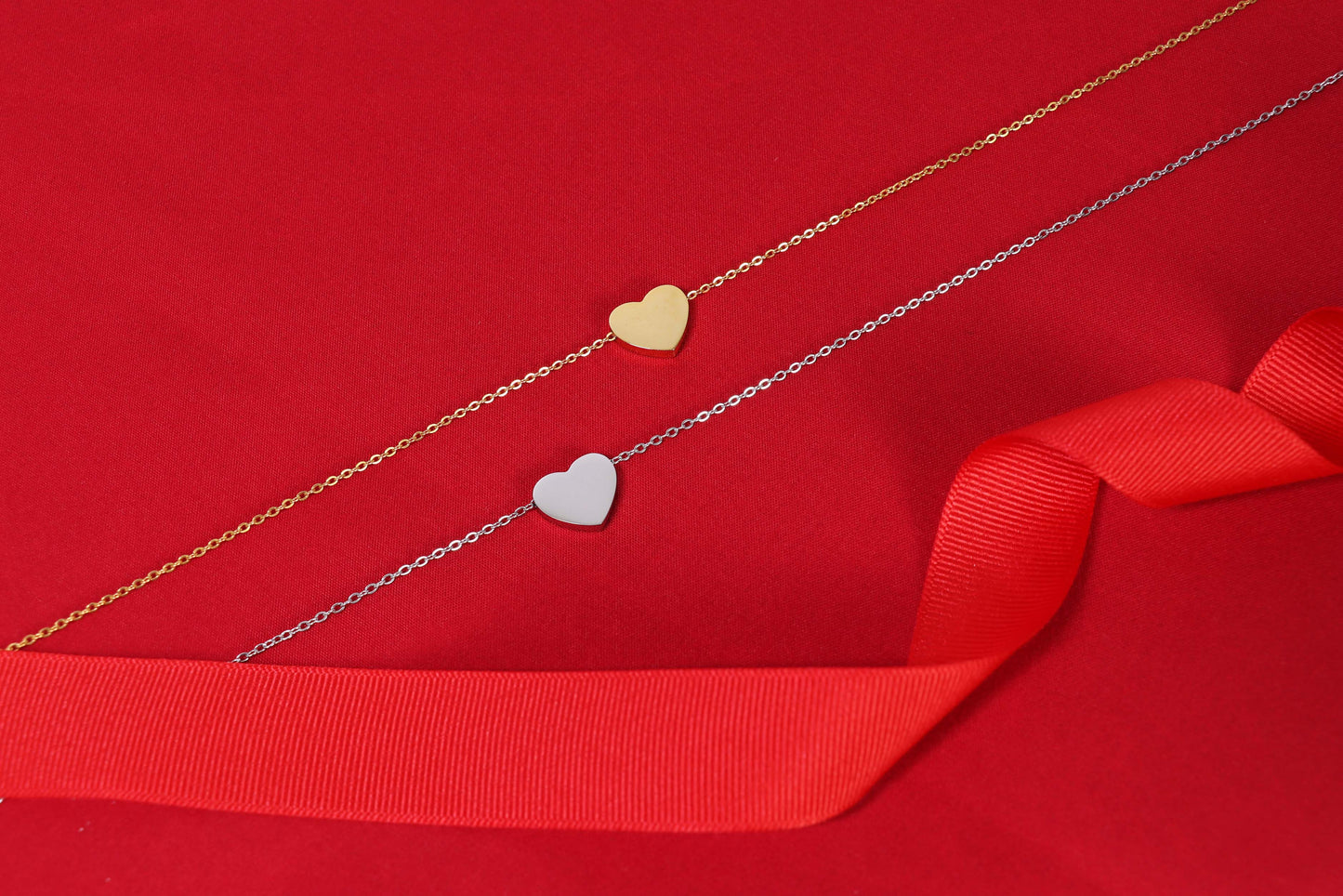 One Word Affirmation or Initials Heart Necklace