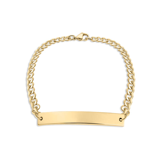 Personalized Curb Chain Curved Bar Bracelet