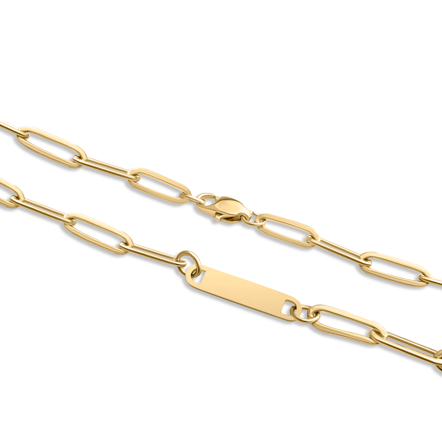 Personalized Flat Bar Paperclip Necklace