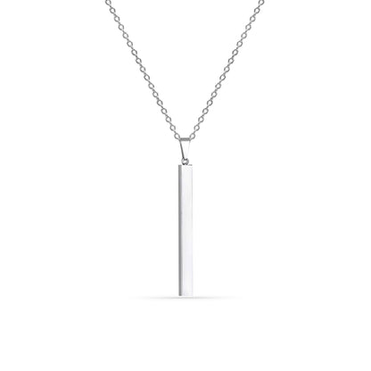 Personalized 3D Bar Necklace Slim