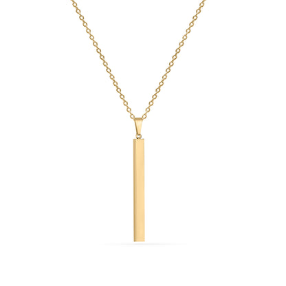 Personalized 3D Bar Necklace Slim
