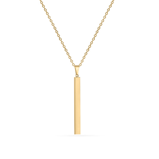 Personalized 3D Bar Necklace Slim