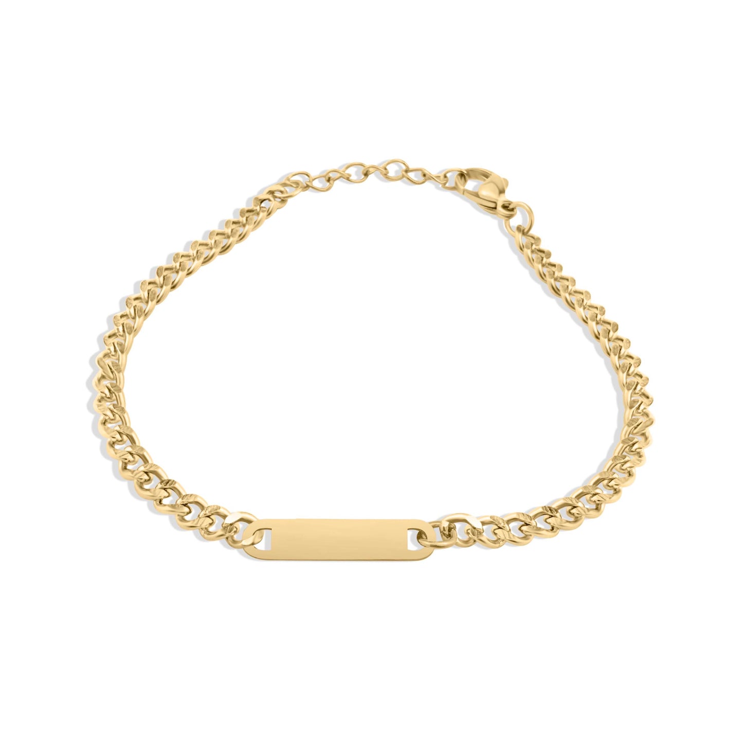 One Word Affirmation or Initial Curb Chain Bracelet