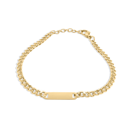 One Word Affirmation or Initial Curb Chain Bracelet